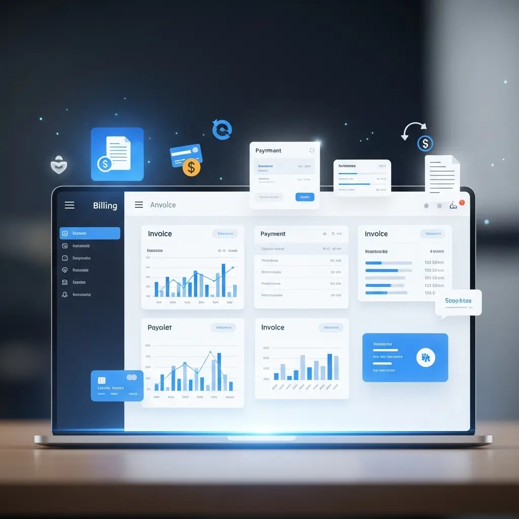 Man using the BillArc GST billing app on a mobile phone.