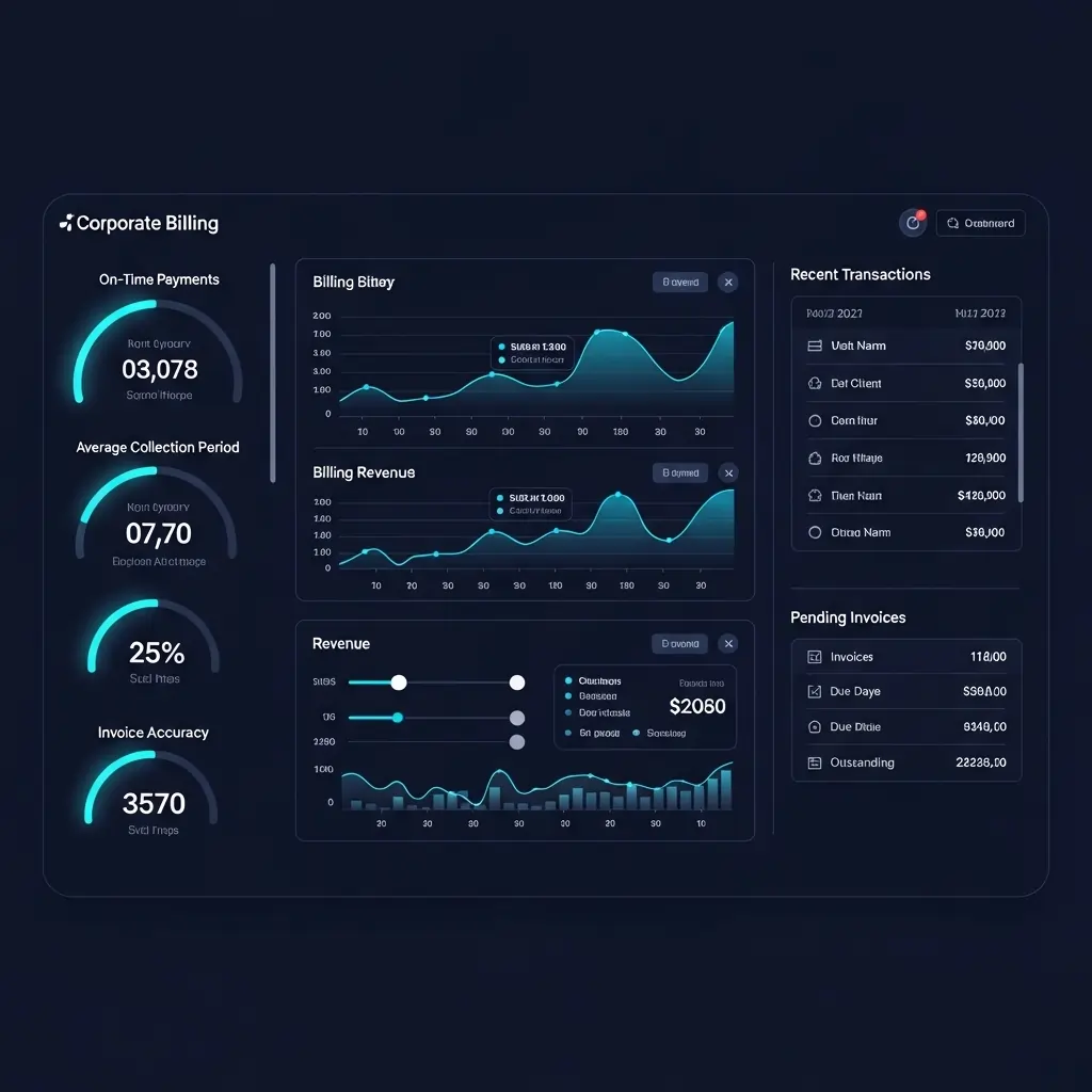 Animated dashboard of BillArc's free GST billing software showing sales analytics and business reports.